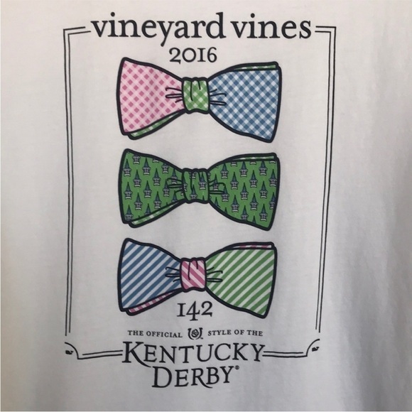 Vineyard Vines 2016 Kentucky Derby Bow Tie Print Short Sleeve Graphic T-shirt - Picture 3 of 9